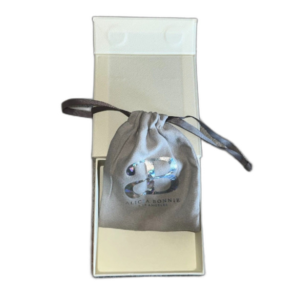 Alicia Bonnie Gold Hoop Earrings Black Charm Gemstone Drop Dangle Boho Chic NEW - Picture 4 of 4